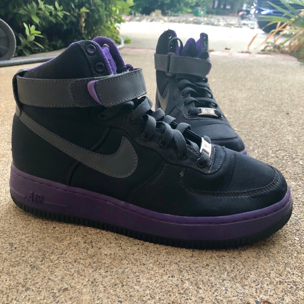 Purple and Black Nike Air Force 1 High Tops